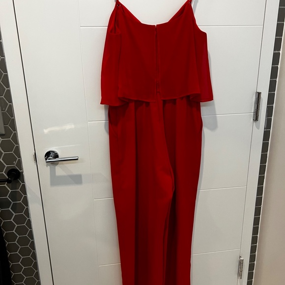 Chelsea 28 Double Layer Red Jumpsuit, Size 10 - Picture 5 of 6
